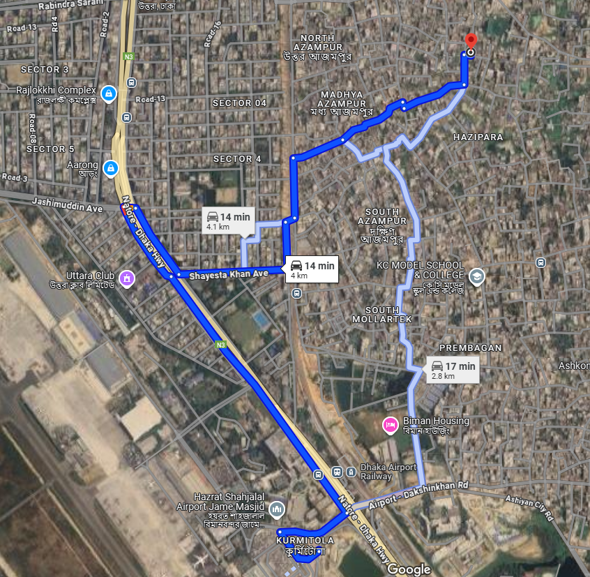 14 minutes from Airport
